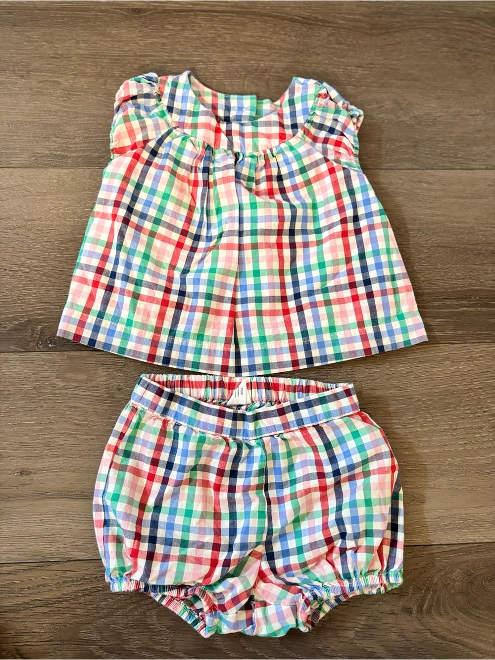 GAP Baby Multicolor Gingham Shorts Set